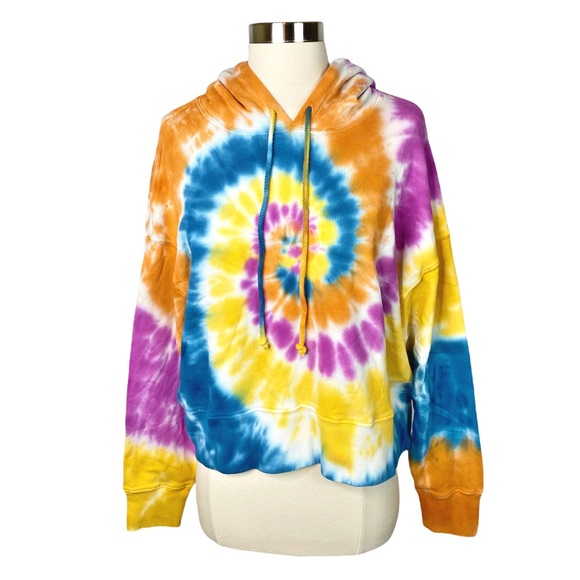 Daydreamer X REVOLVE Double Trouble Tie Dye Shrunken Hoodie - Size Medium - Picture 2 of 7